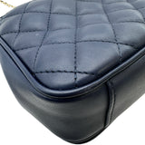 シャネル CHANEL ラブリーデイスクエアプラップバッグ A57895 26番台 ダークブルー ゴールド金具 ラムスキン レディース ショルダーバッグ