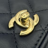 シャネル CHANEL ラブリーデイスクエアプラップバッグ A57895 26番台 ダークブルー ゴールド金具 ラムスキン レディース ショルダーバッグ