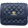 シャネル CHANEL ラブリーデイスクエアプラップバッグ A57895 26番台 ダークブルー ゴールド金具 ラムスキン レディース ショルダーバッグ