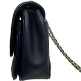 シャネル CHANEL ラブリーデイスクエアプラップバッグ A57895 26番台 ダークブルー ゴールド金具 ラムスキン レディース ショルダーバッグ
