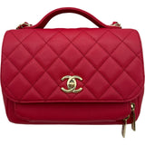 シャネル CHANEL ビジネスアフィティニティスモールショルダーバッグ A93749 25番台 レッド ゴールド金具 キャビアスキン レディース ショルダーバッグ