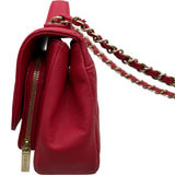 シャネル CHANEL ビジネスアフィティニティスモールショルダーバッグ A93749 25番台 レッド ゴールド金具 キャビアスキン レディース ショルダーバッグ