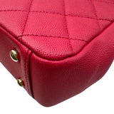 シャネル CHANEL ビジネスアフィティニティスモールショルダーバッグ A93749 25番台 レッド ゴールド金具 キャビアスキン レディース ショルダーバッグ
