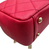 シャネル CHANEL ビジネスアフィティニティスモールショルダーバッグ A93749 25番台 レッド ゴールド金具 キャビアスキン レディース ショルダーバッグ