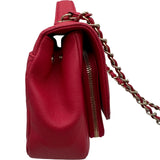 シャネル CHANEL ビジネスアフィティニティスモールショルダーバッグ A93749 25番台 レッド ゴールド金具 キャビアスキン レディース ショルダーバッグ