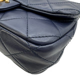 シャネル CHANEL マトラッセフラップショルダーバッグ AS2210 30番台 ブルー ゴールド金具 ラムスキン レディース ショルダーバッグ