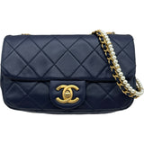 シャネル CHANEL マトラッセフラップショルダーバッグ AS2210 30番台 ブルー ゴールド金具 ラムスキン レディース ショルダーバッグ