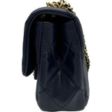 シャネル CHANEL マトラッセフラップショルダーバッグ AS2210 30番台 ブルー ゴールド金具 ラムスキン レディース ショルダーバッグ