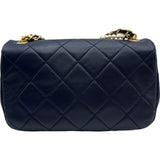 シャネル CHANEL マトラッセフラップショルダーバッグ AS2210 30番台 ブルー ゴールド金具 ラムスキン レディース ショルダーバッグ
