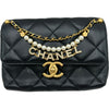 シャネル CHANEL マトラッセロゴチャームチェーンショルダー AS4986 ブラック ゴールド金具 ラムスキン レディース ショルダーバッグ