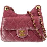 シャネル CHANEL スモールホーボーバッグ AS4323 ピンク ゴールド金具 ベロア レディース ショルダーバッグ