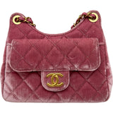シャネル CHANEL スモールホーボーバッグ AS4323 ピンク ゴールド金具 ベロア レディース ショルダーバッグ