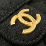 シャネル CHANEL スモールホーボーバッグ ブラック ゴールド金具 コットンジャージー レディース ショルダーバッグ