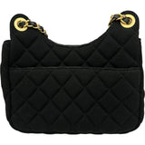 シャネル CHANEL スモールホーボーバッグ ブラック ゴールド金具 コットンジャージー レディース ショルダーバッグ