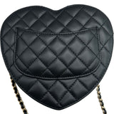 シャネル CHANEL ハートシェイプチェーンショルダーバッグ AS5764 ブラック ゴールド金具 ラムスキン レディース ショルダーバッグ