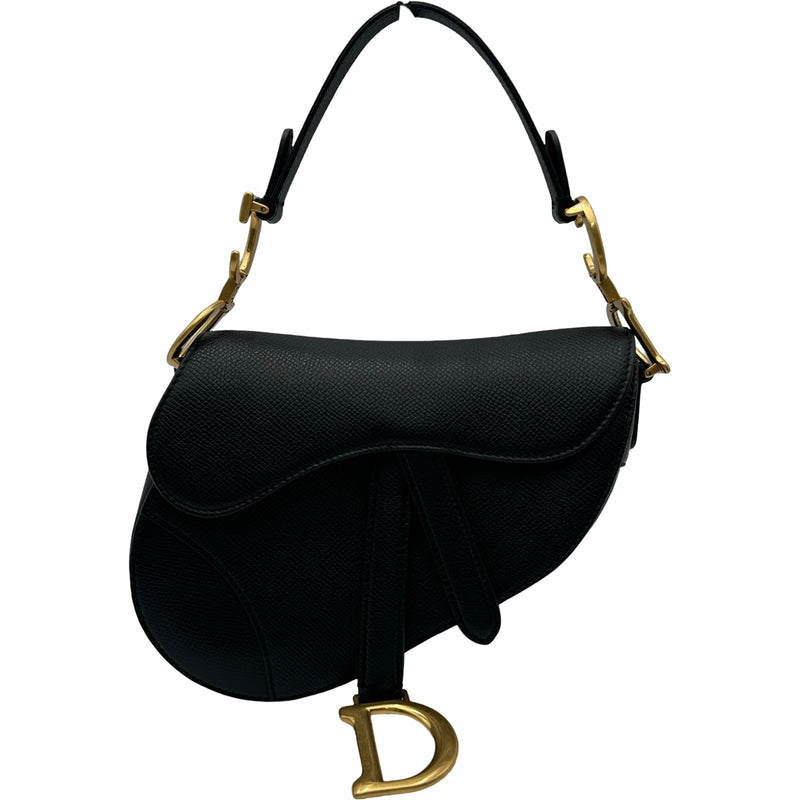 新品未使用 DIOR ディオール サドル ポーチ ショルダーバッグ レザー 黒 クリスチャン・ディオール Christian Dior ミニサドルバッグ ブラック