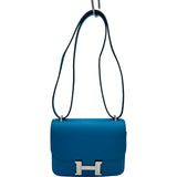 エルメス HERMES コンスタンス3ミニ ミロワール W刻印 ブルーフリーダー シルバー金具 シェーブルシャムキラ レディース ショルダーバッグ