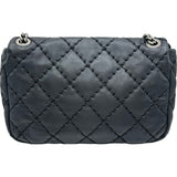 シャネル CHANEL ワイルドステッチチェーンショルダー 17番台 ブラック シルバー金具 カーフスキン レディース ショルダーバッグ