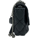 シャネル CHANEL ワイルドステッチチェーンショルダー 17番台 ブラック シルバー金具 カーフスキン レディース ショルダーバッグ