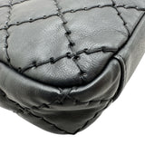 シャネル CHANEL ワイルドステッチチェーンショルダー 17番台 ブラック シルバー金具 カーフスキン レディース ショルダーバッグ