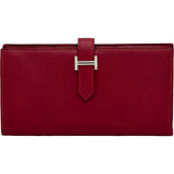 エルメス HERMES べアンスフレ □R刻印 ルビー シルバー金具 エプソン レディース 長財布