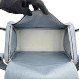 エルメス HERMES リンディ26 ヴェルソ G刻印 ブルーラン/ブルーグランシェ シルバー金具 トリヨン レディース ショルダーバッグ