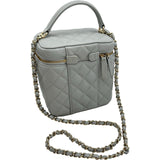 シャネル CHANEL マトラッセバニティチェーンショルダーバッグ AS2362 グレー ゴールド金具 キャビアスキン レディース ショルダーバッグ