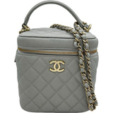 シャネル CHANEL マトラッセバニティチェーンショルダーバッグ AS2362 グレー ゴールド金具 キャビアスキン レディース ショルダーバッグ