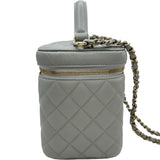 シャネル CHANEL マトラッセバニティチェーンショルダーバッグ AS2362 グレー ゴールド金具 キャビアスキン レディース ショルダーバッグ