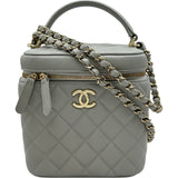 シャネル CHANEL マトラッセバニティチェーンショルダー AS2362 グレー ゴールド金具 キャビアスキン レディース ショルダーバッグ