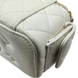 シャネル CHANEL マトラッセトップハンドル2WAYバニティ AP3017 ホワイト ゴールド金具 キャビアスキン レディース ショルダーバッグ