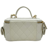 シャネル CHANEL マトラッセトップハンドル2WAYバニティ AP3017 ホワイト ゴールド金具 キャビアスキン レディース ショルダーバッグ