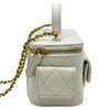 シャネル CHANEL マトラッセトップハンドル2WAYバニティ AP3017 ホワイト ゴールド金具 キャビアスキン レディース ショルダーバッグ