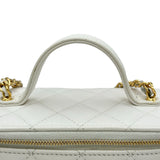 シャネル CHANEL マトラッセトップハンドル2WAYバニティ AP3017 ホワイト ゴールド金具 キャビアスキン レディース ショルダーバッグ