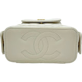 シャネル CHANEL マトラッセトップハンドル2WAYバニティ AP3017 ホワイト ゴールド金具 キャビアスキン レディース ショルダーバッグ