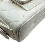 シャネル CHANEL マトラッセトップハンドル2WAYバニティ AP3017 ホワイト ゴールド金具 キャビアスキン レディース ショルダーバッグ