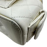 シャネル CHANEL マトラッセトップハンドル2WAYバニティ AP3017 ホワイト ゴールド金具 キャビアスキン レディース ショルダーバッグ