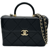 シャネル CHANEL マトラッセトップハンドルスモールバッグ AS4470 ブラック ゴールド金具 カーフスキン レディース ショルダーバッグ