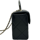 シャネル CHANEL マトラッセトップハンドルスモールバッグ AS4470 ブラック ゴールド金具 カーフスキン レディース ショルダーバッグ