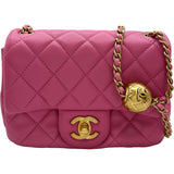 シャネル CHANEL ミニマトラッセボールチェーンショルダー AS1786 30番台 ピンク ゴールド金具 ラムスキン レディース ショルダーバッグ