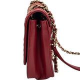 シャネル CHANEL Vステッチチェーン2WAYショルダーバッグ A91893 24番台 レッド ゴールド金具 カーフスキン レディース ショルダーバッグ