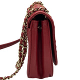 シャネル CHANEL Vステッチチェーン2WAYショルダーバッグ A91893 24番台 レッド ゴールド金具 カーフスキン レディース ショルダーバッグ