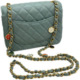 シャネル CHANEL ミニマトラッセ AS3737 ブルーグレー ゴールド金具 ラムスキン レディース ショルダーバッグ