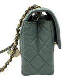 シャネル CHANEL ミニマトラッセ AS3737 ブルーグレー ゴールド金具 ラムスキン レディース ショルダーバッグ
