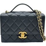 シャネル CHANEL トップハンドルミニフラップバッグ AS2796 ブラック ゴールド金具 ラムスキン レディース ショルダーバッグ