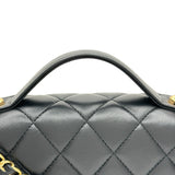 シャネル CHANEL トップハンドルミニフラップバッグ AS2796 ブラック ゴールド金具 ラムスキン レディース ショルダーバッグ