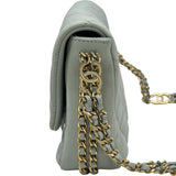 シャネル CHANEL ミニフラップバッグ AS3757 グレー ゴールド金具 ラムスキン レディース ショルダーバッグ