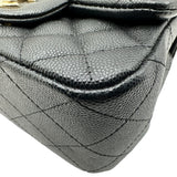 シャネル CHANEL ミニマトラッセ A35200 24番台 ブラック ゴールド金具 キャビアスキン レディース ショルダーバッグ
