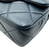 シャネル CHANEL マトラッセメダルチャームチェーンショルダー ブルー ゴールド金具 ラムスキン レディース ショルダーバッグ