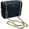 シャネル CHANEL マトラッセメダルチャームチェーンショルダー ブルー ゴールド金具 ラムスキン レディース ショルダーバッグ